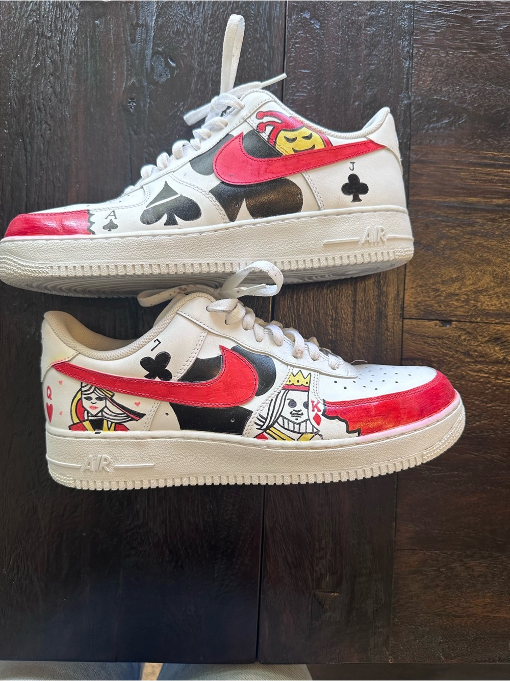 Custom Nike Air Force 1 authentic hand painted featuring king and queen size 12